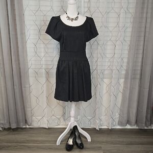 Chic Black Dress Pleated Dress